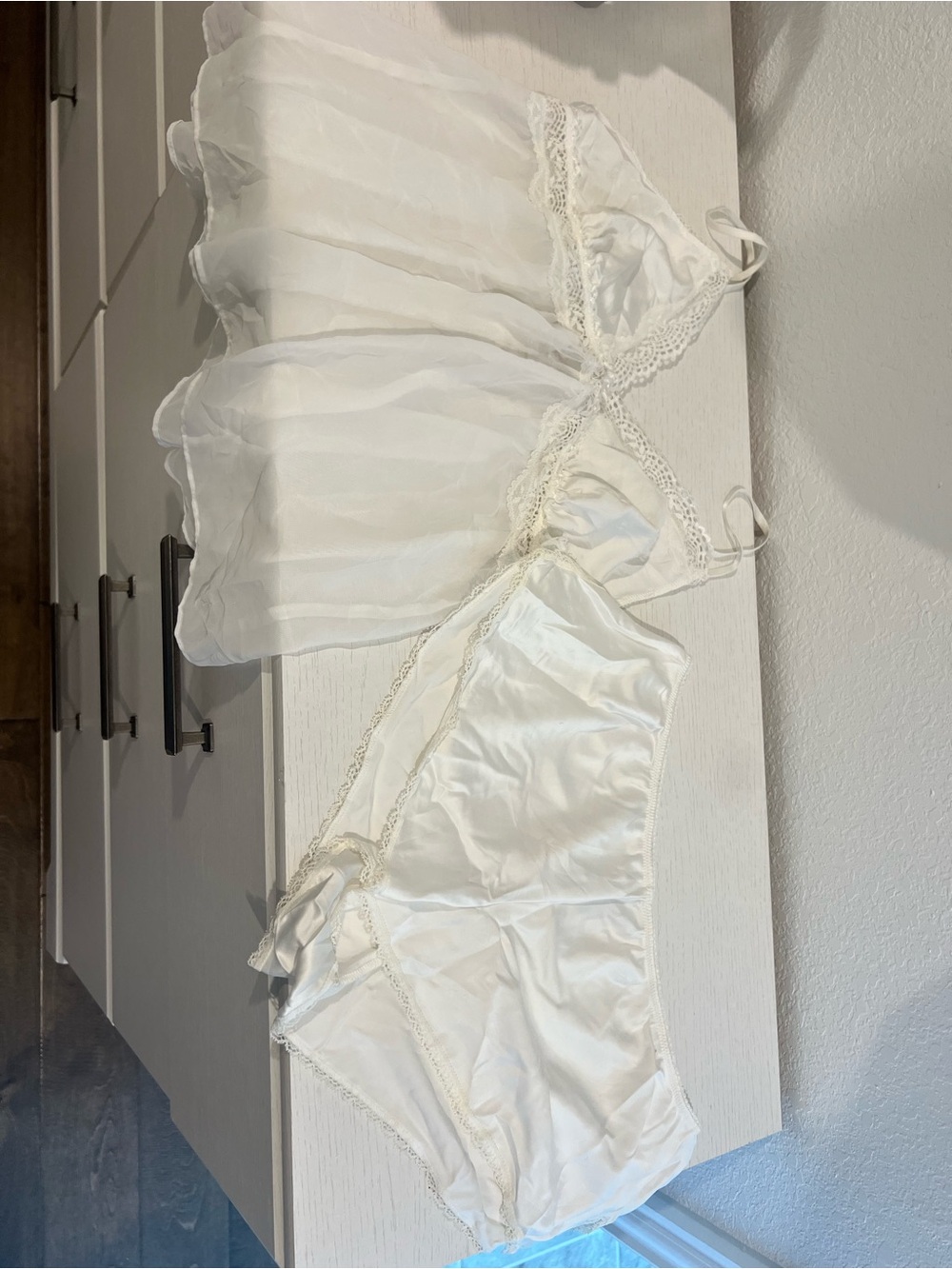 In Bloom Ivory Satin & Lace Chemise Set